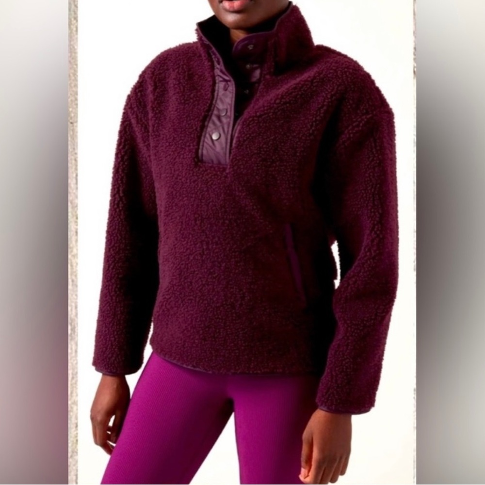 Athleta Deep Plum Sherpa Pullover